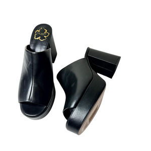 Ted Baker Black Deltino Leather Platform Mule NEW Size 10 US / 40 EU